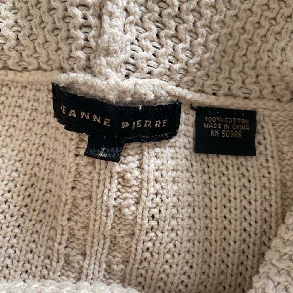 JEANNE PIERRE Cream Cowl Neck Sweater - Picture 2 of 5